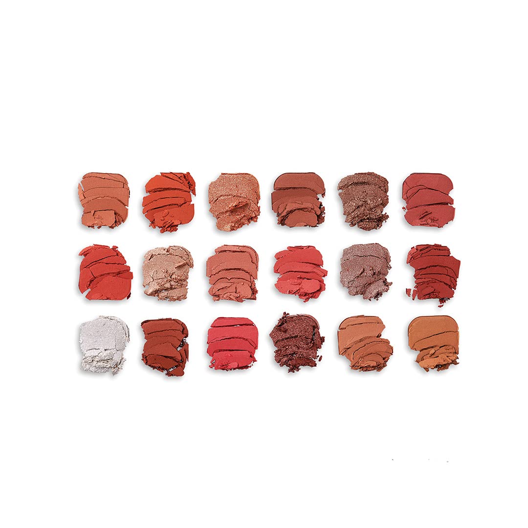 Makeup Revolution Eyeshadow Palette, Highly Pigmented includes 18 shades, Long Wearing and Easily Blendable Eye with Shimmary and Matte Finish, Forever Flawless Allure - 19g