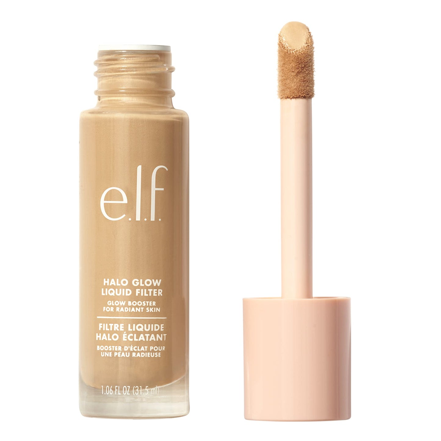 e.l.f. Halo Glow Liquid Filter, Complexion Booster For A Glowing, Soft-Focus Look, Infused With Hyaluronic Acid, Vegan & Cruelty-Free, 3 Light/Medium