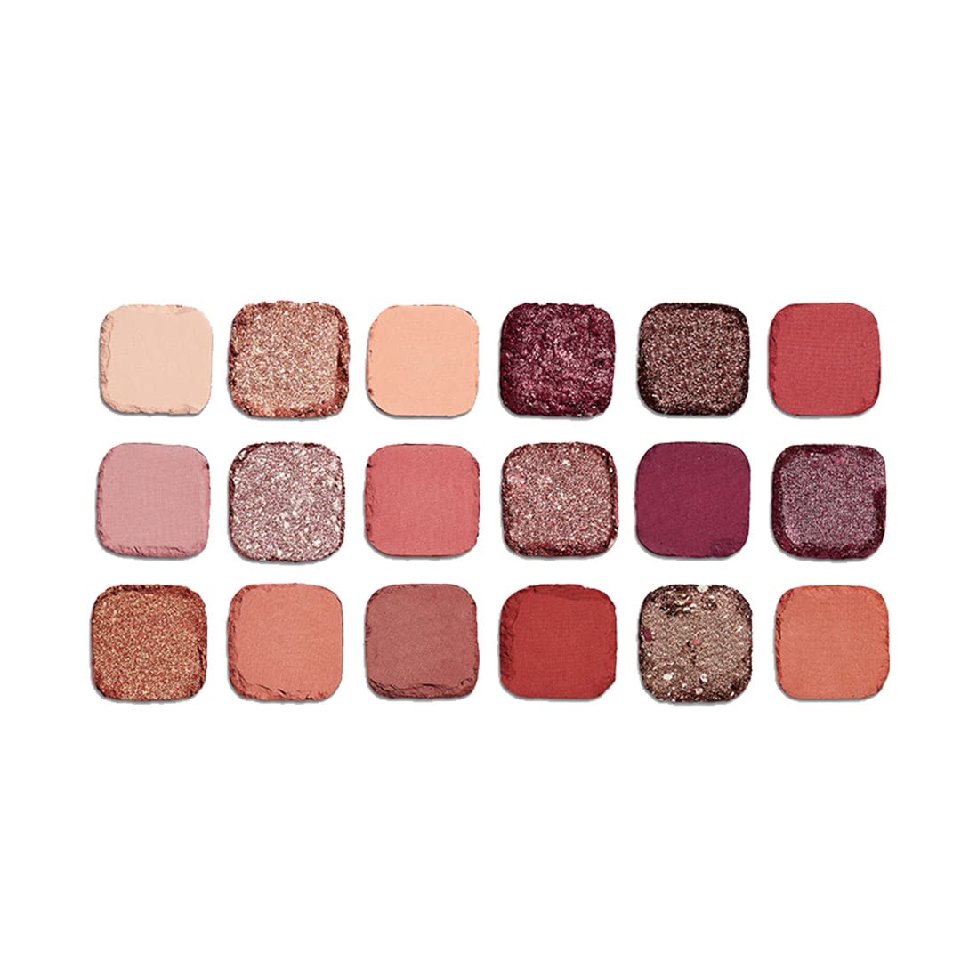 Makeup Revolution Eyeshadow Palette, Highly Pigmented includes 18 shades, Long Wearing and Easily Blendable Eye with Shimmary and Matte Finish, Forever Flawless Allure - 19g