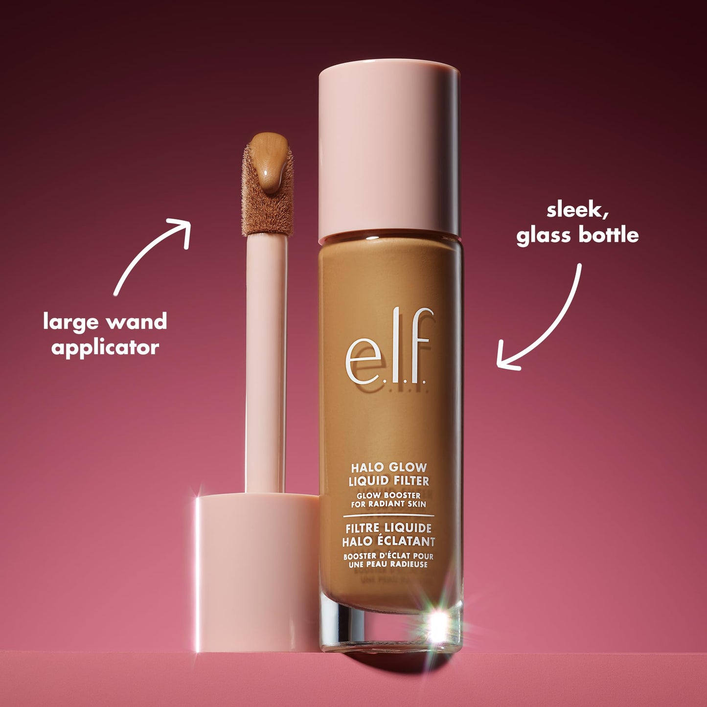 e.l.f. Halo Glow Liquid Filter, Complexion Booster For A Glowing, Soft-Focus Look, Infused With Hyaluronic Acid, Vegan & Cruelty-Free, 3 Light/Medium
