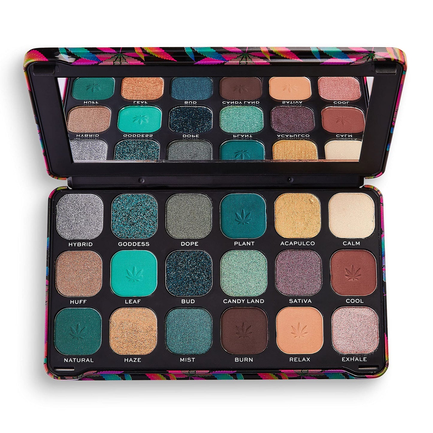 Makeup Revolution Eyeshadow Palette, Highly Pigmented includes 18 shades, Long Wearing and Easily Blendable Eye with Shimmary and Matte Finish, Forever Flawless Allure - 19g